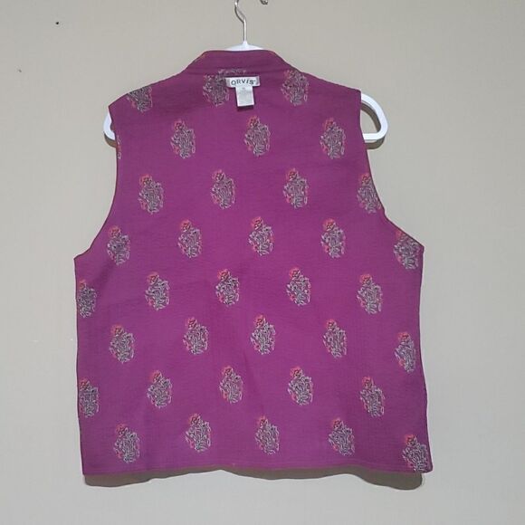 ORVIS Floral Print Button Down Quilted Vest - Size X-Large - Picture 6 of 8